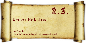 Urszu Bettina névjegykártya